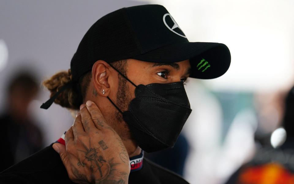 Mercedes' Lewis Hamilton after the sprint race of the Emilia Romagna Grand Prix at the Autodromo Internazionale Enzo e Dino Ferrari circuit in Italy, better known as Imola. P - PA