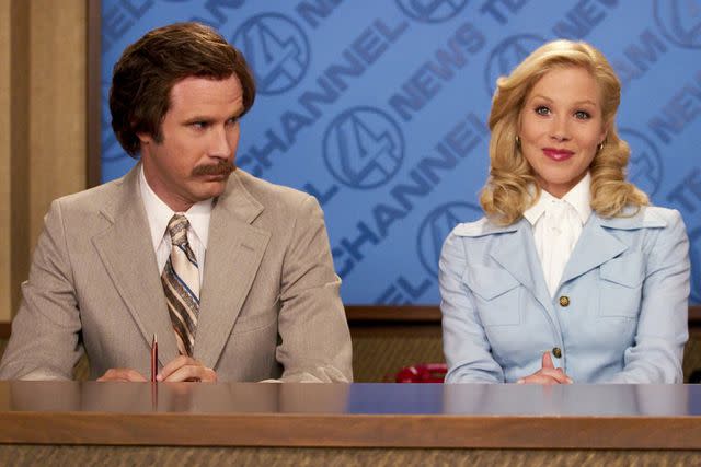 <p>Moviestore/Shutterstock </p> Will Ferrell and Christina Applegate in a still from 'Anchorman'