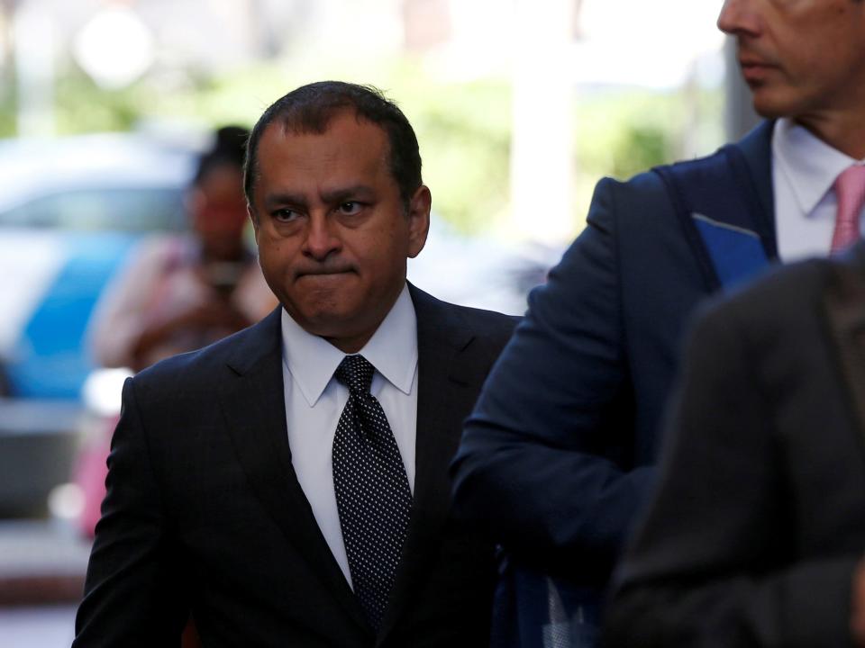 Former Theranos President and COO Ramesh "Sunny" Balwani arrives for a hearing at a federal court in San Jose, California, U.S., July 17, 2019.