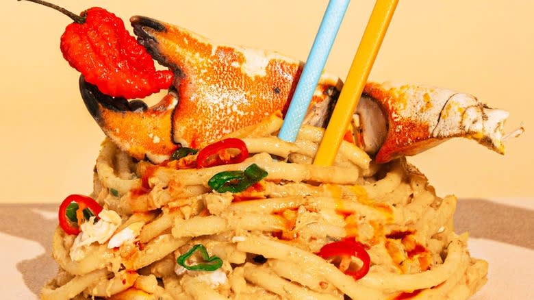 Spicy crab pasta