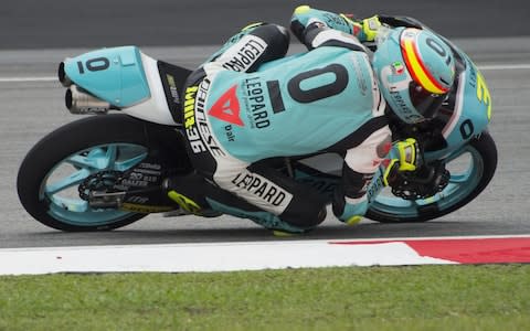 KUALA LUMPUR, MALAYSIA - OCTOBER 27: Joan Mir of Spain and Leopard Racing rounds the bend during the MotoGP Of Malaysia - Free Practice at Sepang Circuit on October 27, 2017 in Kuala Lumpur, Malaysia. (Photo by Mirco Lazzari gp/Getty Images)  - Credit: Mirco Lazzari gp /Getty Images AsiaPac 