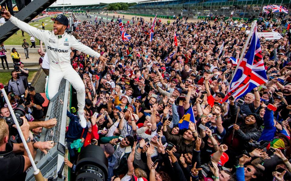 Lewis Hamilton after his 2017 Silverstone victory - Getty Images Contributor