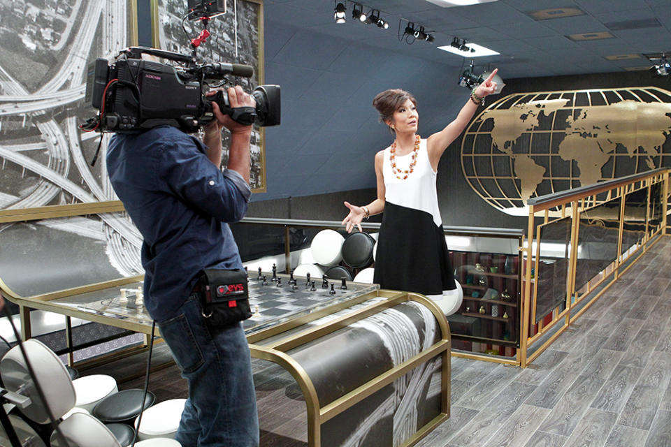 Host, Julie Chen, conducts a tour of the new BIG BROTHER 15 house. Photo: Sonja Flemming/CBS Â©2013 CBS Broadcasting, Inc. All Rights Reserved.