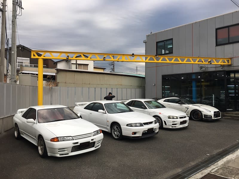 Mine’s改裝版R32、R33、R34、R35一字排開，這是多麼難得夢幻的畫面啊！