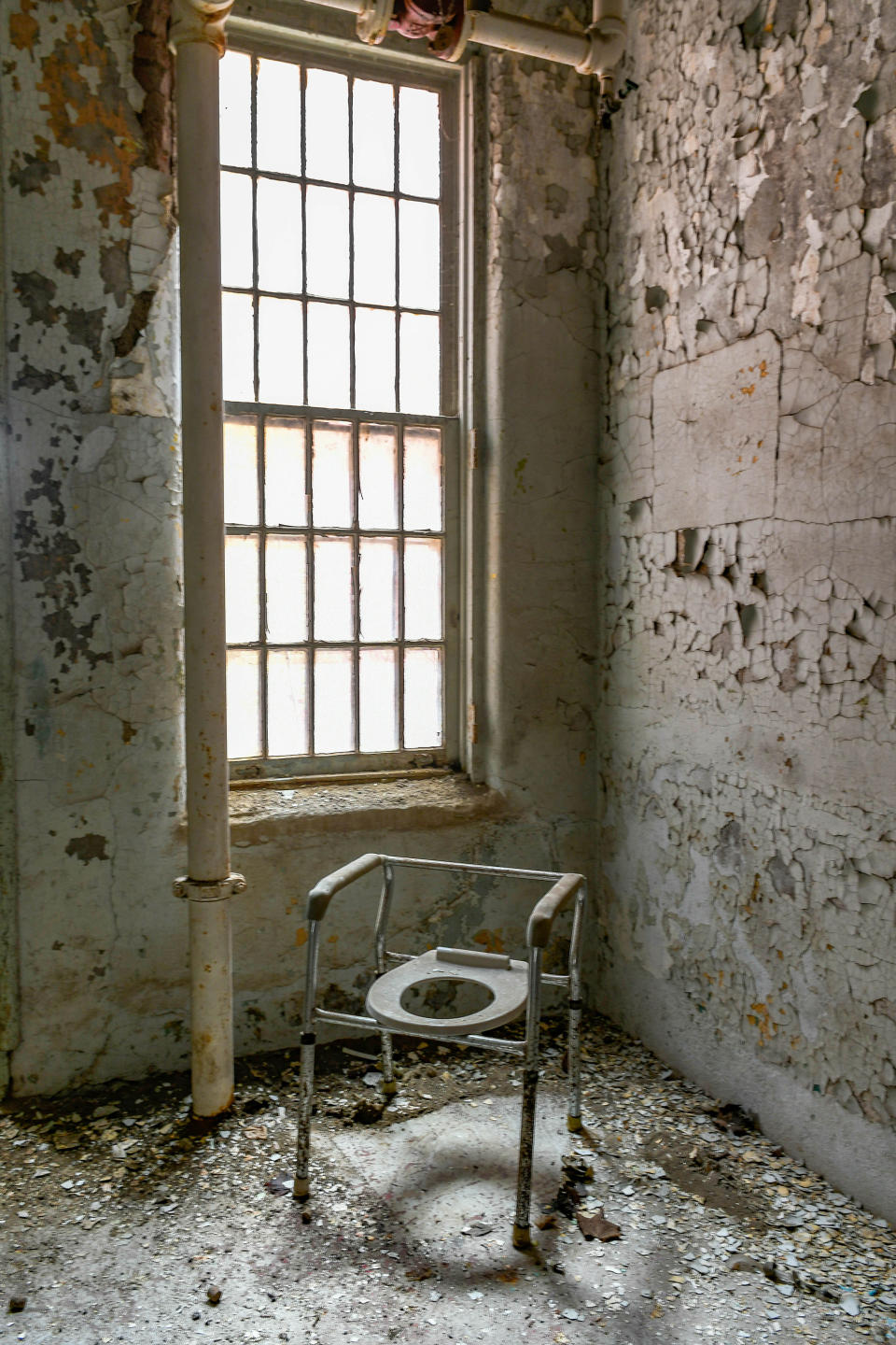 A old commode in a psychiatric hospital