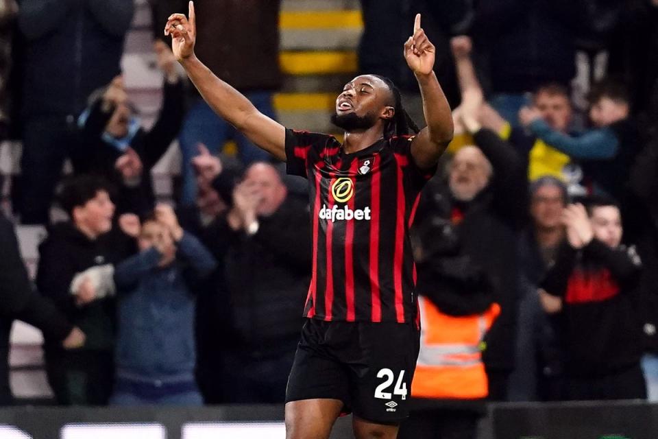 Antoine Semenyo celebrates scoring for Bournemouth against Luton (John Walton/PA) (PA Wire)