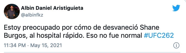 La preocupación de otro usuario por el nocaut