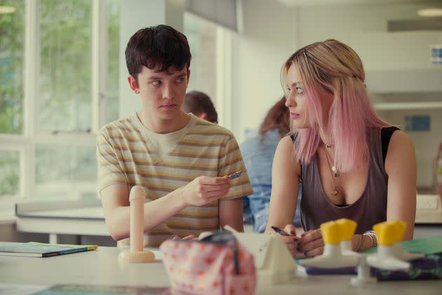 Asa and Emma in the first episode of Sex Education