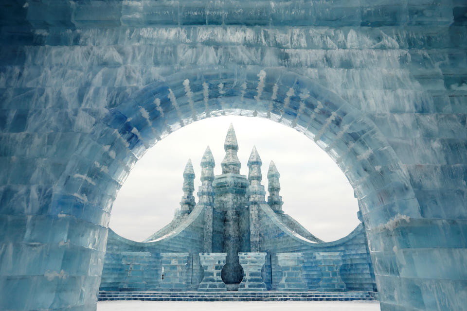 Grand ice sculptures are seen at the annual ice festival in the northern city of Harbin, Heilongjiang province, China, on Jan. 4, 2019. (Photo: Tyrone Siu/Reuters)