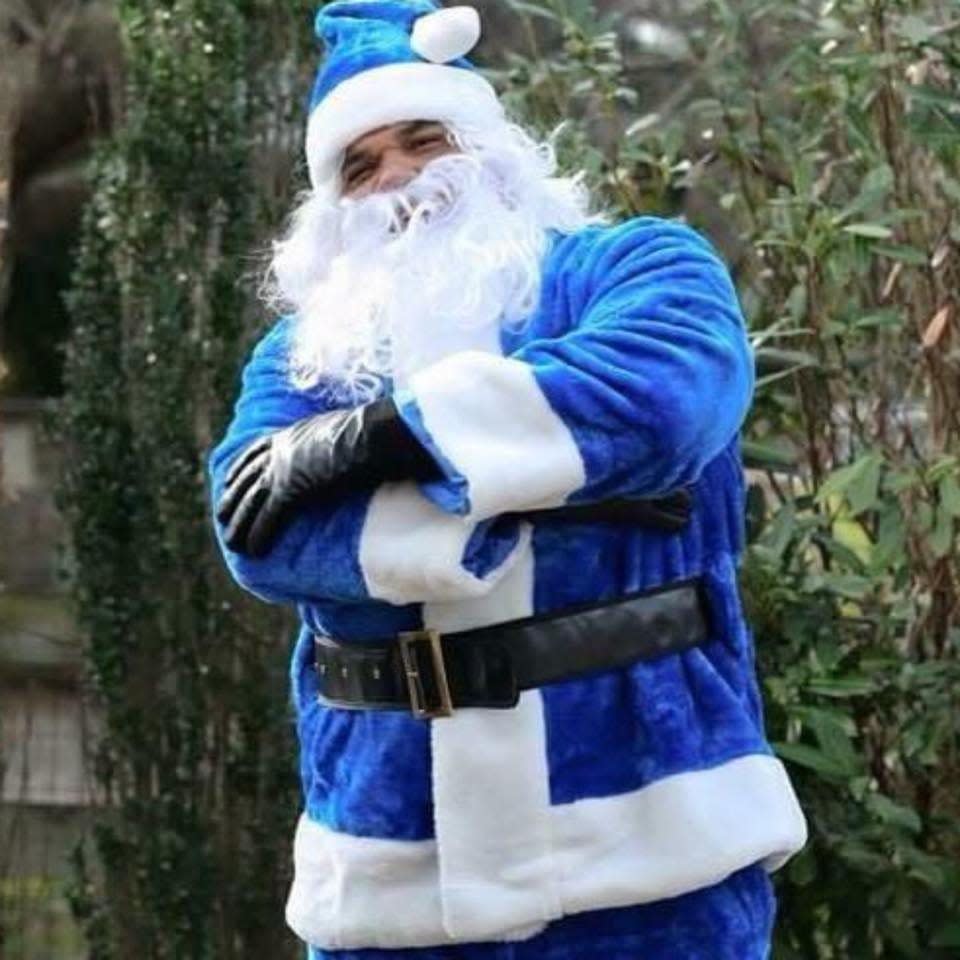 Bristol Borough activist Morris Derry, dresses as "Homie Claus," who picks up donations from residents and delivers them to the homeless in Bucks County and Philadelphia. The donation drive culminates with the "Winters With the Homeless" event on Saturday, Dec. 23 in Philadelphia.