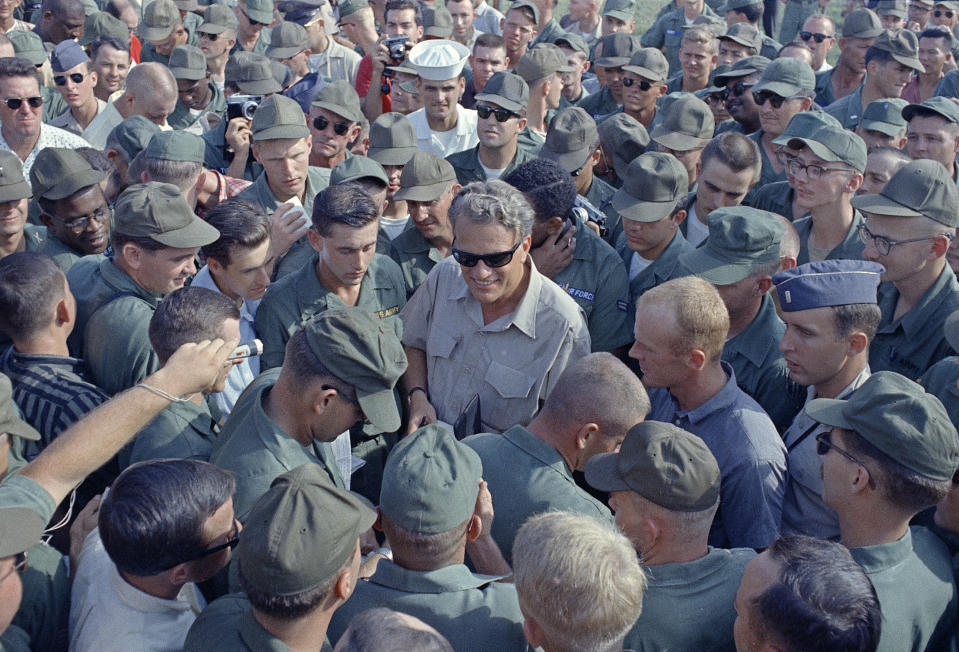 American servicemen with Billy Graham 
