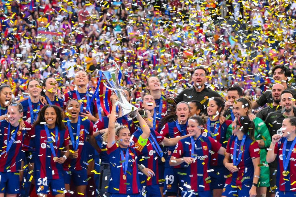 Barcelona defended their Women’s Champions League crown last season by beating Lyon in the final (Getty Images)