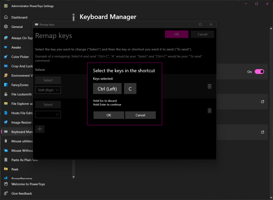 PowerToys Keyboard Manager