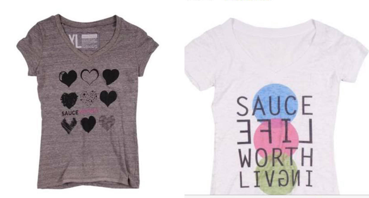 Walmart pulled a line of hockey-inspired T-shirts for girls because of the crude content descriptions. (Photo: Walmart.com)