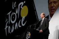 Tour de France director Christian Prudhomme presents the itinerary of the 2017 Tour de France cycling race during a news conference in Paris, France, October 18, 2016. The world's greatest cycling event will start from Duesseldorf on July 1 and will finish at the Champs Elysees in Paris on July 23. REUTERS/Benoit Tessier