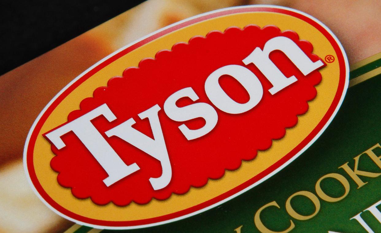 A Tyson food product is seen in Montpelier, Vt., Nov. 18, 2011. Tyson Foods Inc. (TSN) on Monday reported a loss of $417 million in its fiscal third quarter. (AP Photo/Toby Talbot, File)