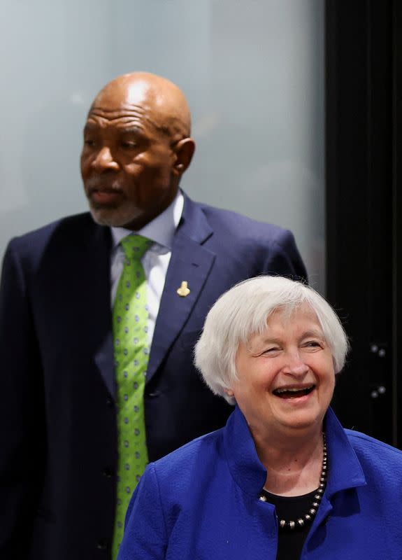 FILE PHOTO: U.S. Treasury Secretary Janet Yellen visits South Africa