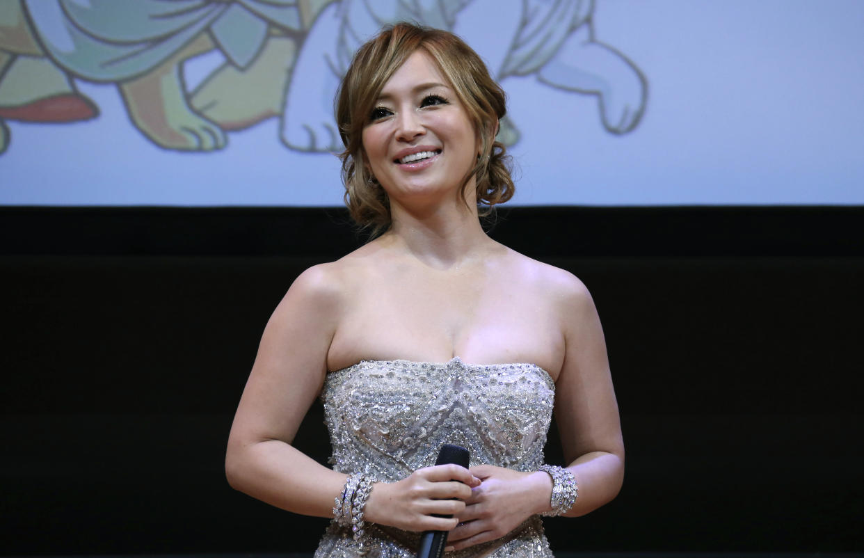 Japanese singer Ayumi Hamasaki attends the world premiere of manga film "Buddha 2" at the Louvre museum in Paris January 27, 2014. REUTERS/Gonzalo Fuentes (FRANCE - Tags: ENTERTAINMENT)