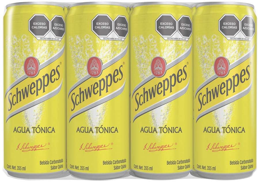 SCHWEPPES, Agua Tónica 355 ml, Lata Sleek, 12 piezas