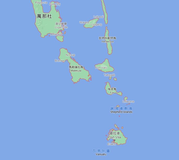 萬那杜共和國發生一具屍體被沖上岸的事件。（圖／翻攝自google map）