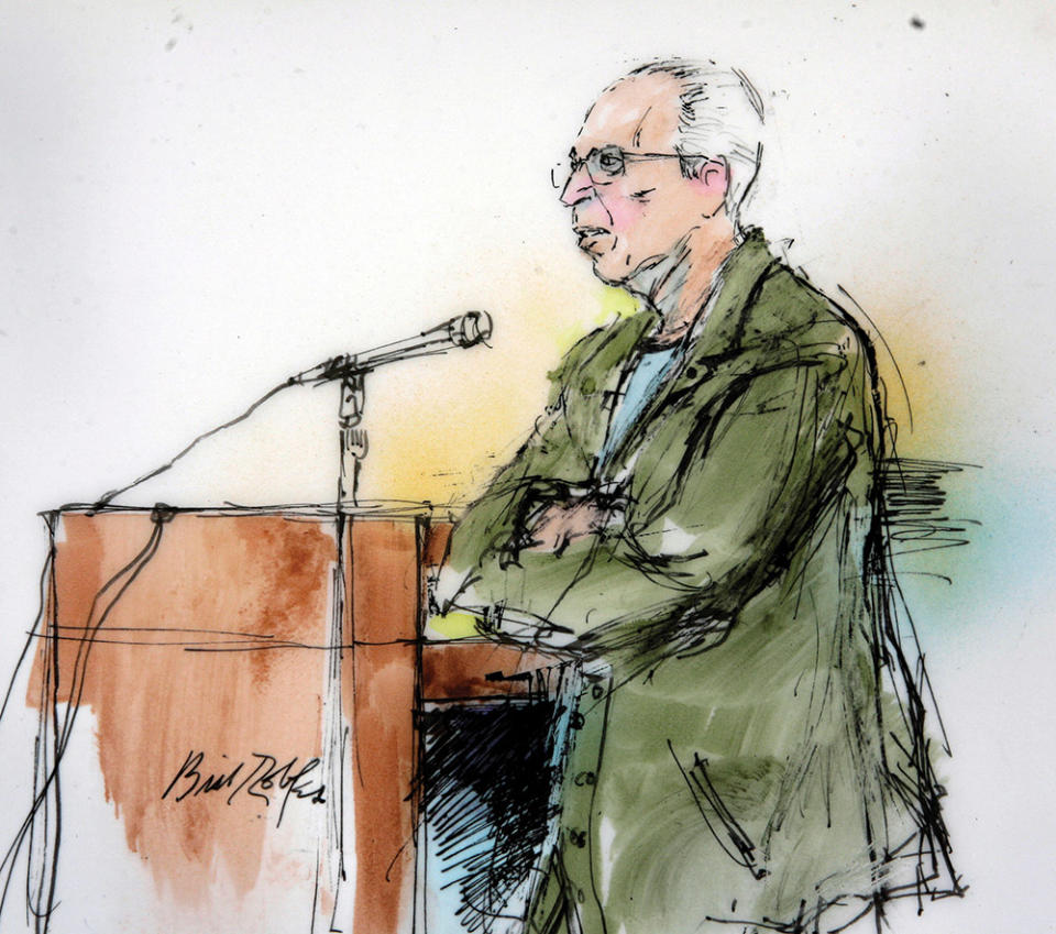A courtroom sketch of Pellicano.