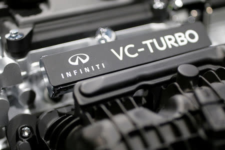 The new Infiniti VC-Turbo engine is displayed at the Paris auto show, in Paris, France, October 14, 2016. REUTERS/Benoit Tessier