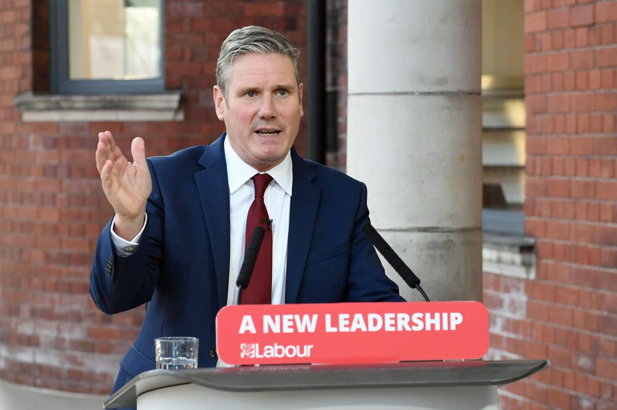 Keir Starmer delivers his speech to Labour Connected (PA)