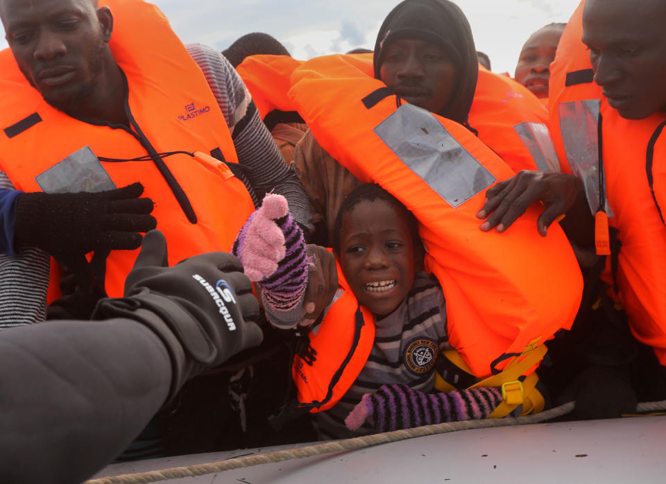 African migrants rescued off the Libyan coast