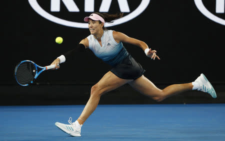 Tennis - Australian Open - Second Round - Melbourne Park, Melbourne, Australia, January 18, 2019. Spain's Garbine Muguruza in action during the match against Britain's Johanna Konta. REUTERS/Edgar Su