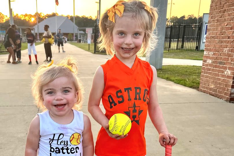 Lydia, pictured with big sister Heidi.