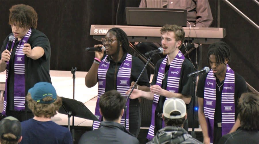 <em>ACU gospel choir kicks off the university’s Black History Month celebrations</em>