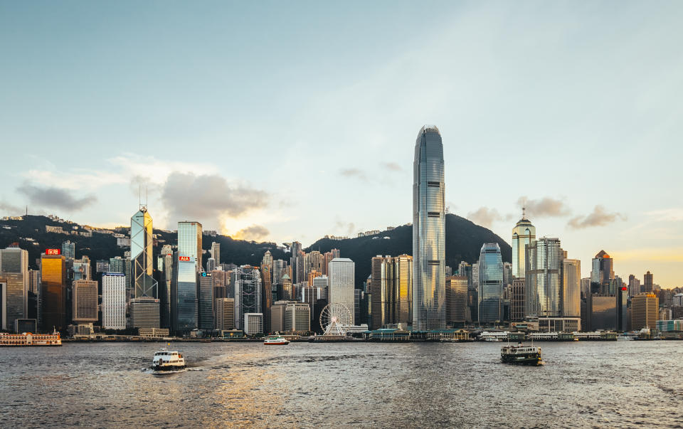 The skyline of the Victoria Harbour in Hong Kong 