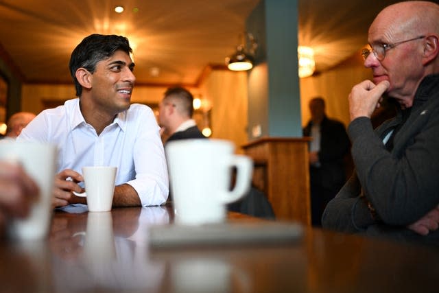 Rishi Sunak meeting veterans at a community breakfast in his constituency