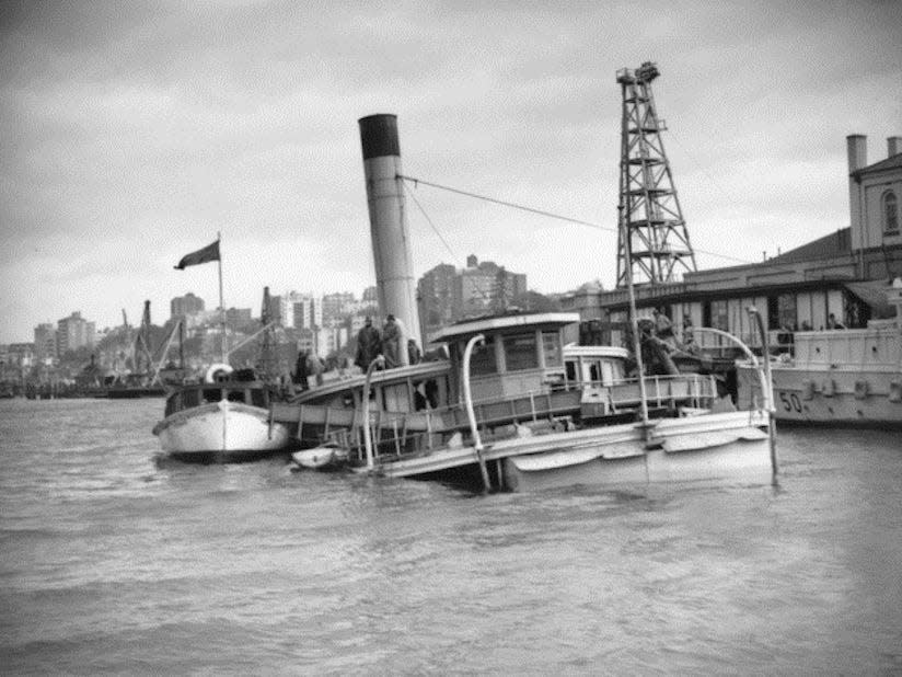 HMAS Kuttabul sunk in Sydney Harbor