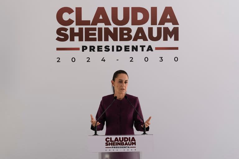 La futura presidenta de México, Claudia Sheinbaum, en una conferencia de prensa en Ciudad de México