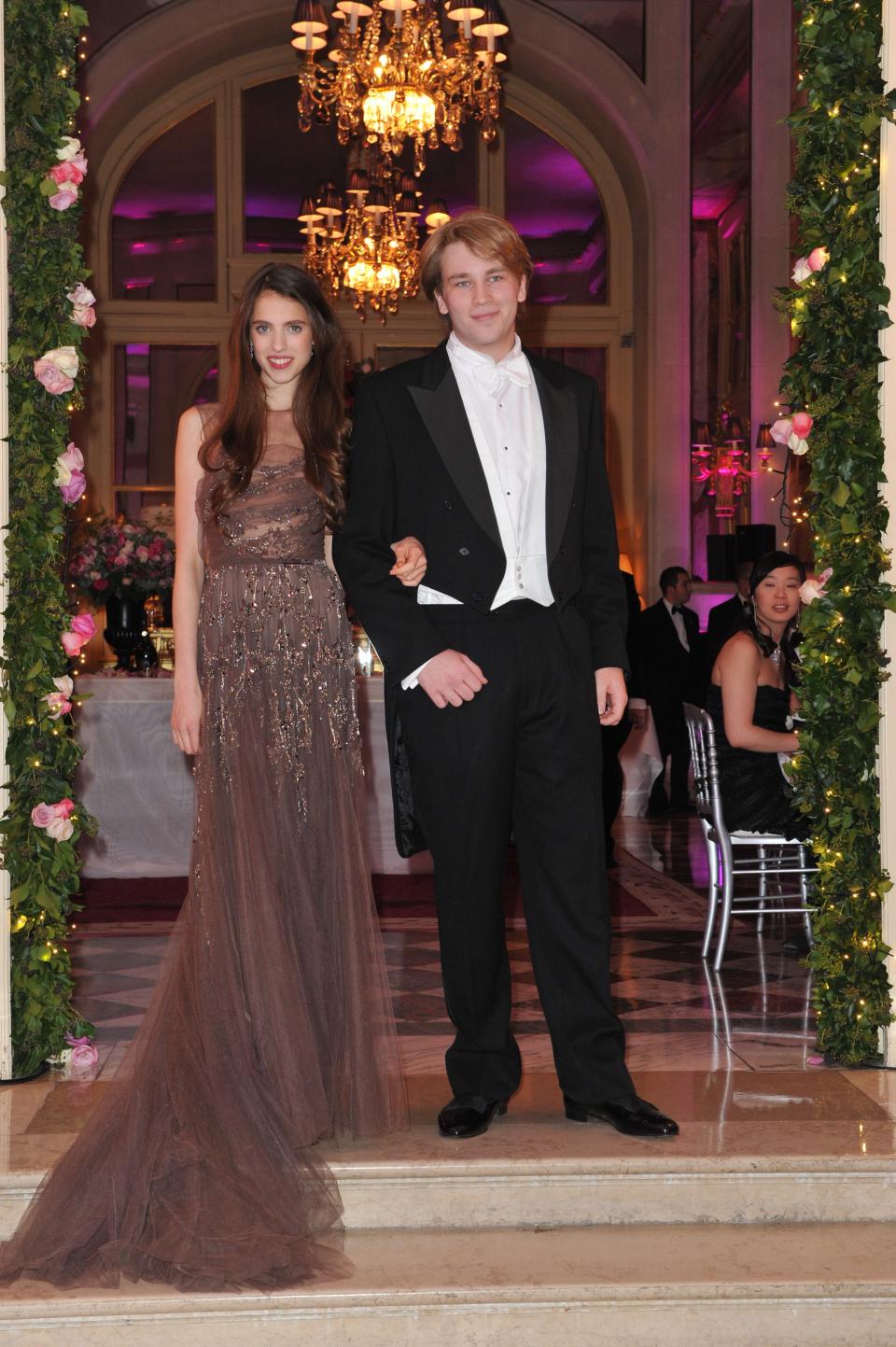 American actress Margaret Qualley is pictured at Le Bal with her date Count Filippo Emo Capodilista of Italy.