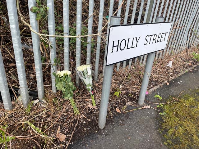 Flowers at the scene in Beswick 