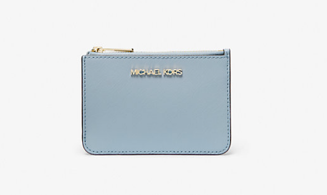 Michael Kors Ava Extra-Small Leather Crossbody Bag in Pale Blue