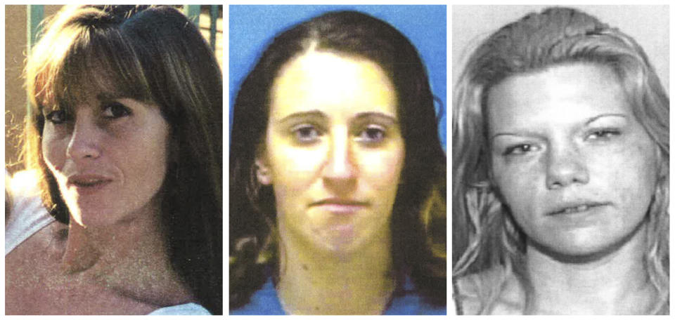 This combo of undated images provided by the Broward County, Fla., Sheriff's Office shows, from left, Kimberly Dietz-Livesey, Sia Demas and Jessica Good. A Brazilian man who died in a plane crash in South America in 2005 is responsible for the slayings of the three Florida women two decades ago, authorities said Tuesday, Aug. 31, 2021. Broward County Sheriff Gregory Tony said DNA matches conclusively identified the culprit as Roberto Fernandes, who fled to Brazil in 2001 shortly after his final victim's body was discovered in Miami. At that time, police wanted to question Fernandes in connection to the killing, but Brazil has no extradition treaty with the U.S. (Broward County Sheriff's Office via AP)