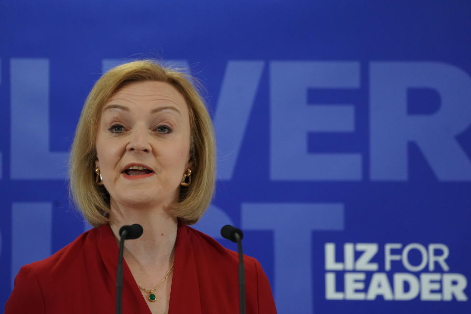 Liz Truss at the launch of her campaign to be Conservative Party leader and Prime Minister, at King's Buildings, Smith Square, London. Picture date: Thursday July 14, 2022.