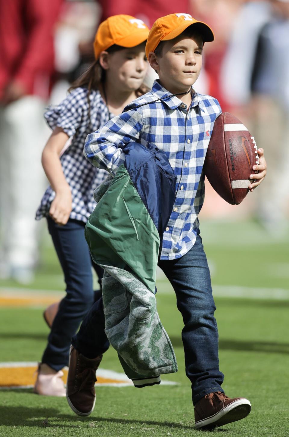 Marshall Manning, son of Peyton Manning before the game between the Alabama Crimson Tide and the Tennessee Volunteers at Neyland Stadium on October 20, 2018 in Knoxville, Tennessee. Alabama won 58-21