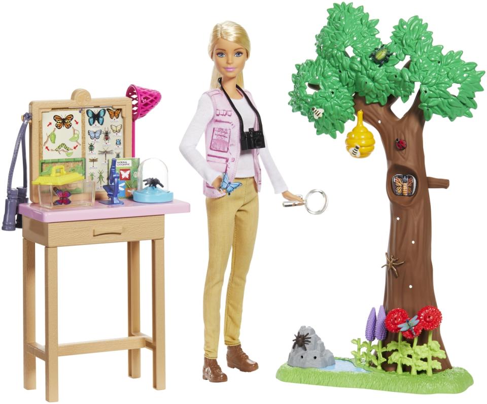 A Barbie figurine with accessories