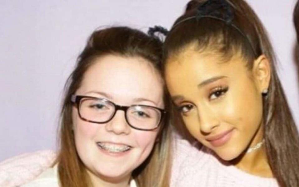 Georgina Callander (left) pictured with singer Ariana Grande, whose concert was targeted - Instagram