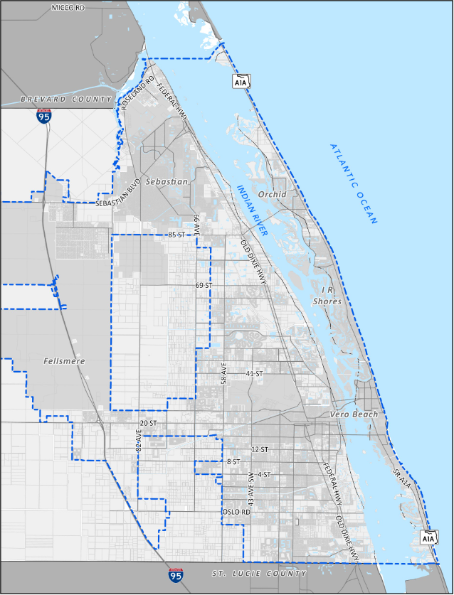Map of current Indian River County urban service boundary
