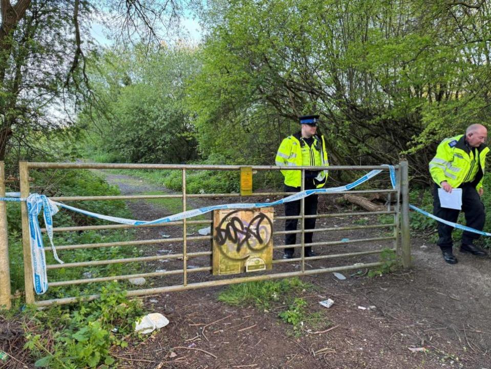 Swindon Advertiser: Police cordoned off the Raychem Lagoon on Saturday following the discovery of a teenage body