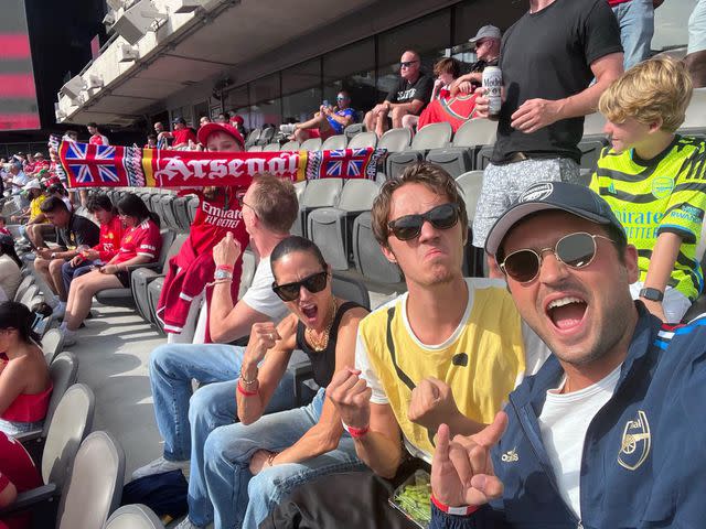 <p>Jennifer Connelly Instagram</p> Jennifer Connelly and Paul Bettany with their family — Kai Dugan, Stellan Bettany and Agnes Bettany — at an Arsenal F.C. football match.