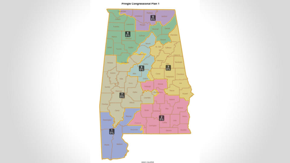 Alabama's congressional map. / Credit: Alabama Secretary of State