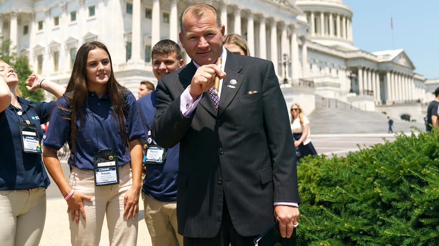 Rep. Troy Nehls (R-Texas) is seen prior to a press conference on Wednesday, June 15, 2022 to discuss those still in a Washington, D.C., jail for committing crimes during the Jan. 6 attack on the Capitol.