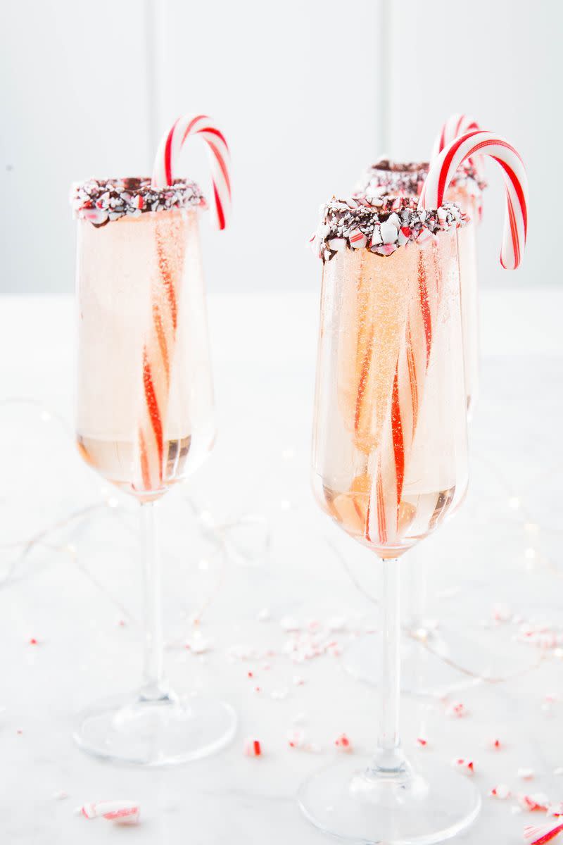 Peppermint Bark Mimosas