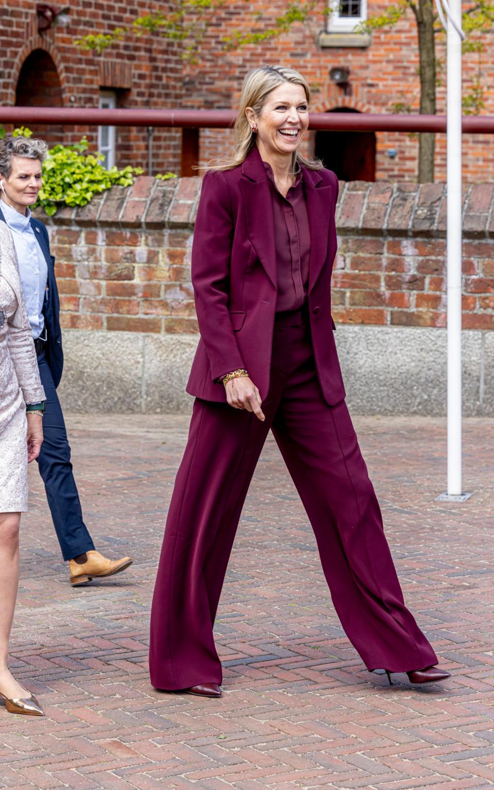 Queen Maxima of The Netherlands visits the Schoenenkwartier museum on April 23.